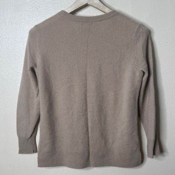 Halogen Sweater Women's Medium Tan Long Sleeve Crewneck Cashmere Pullover - Picture 8 of 8